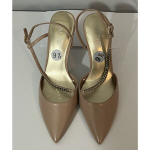 Nine West Gisha Women's Chain Link High Heel Dress Pumps Nude Pink Size 9.5